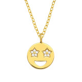 Smiley Face - 925 Sterling Silver Necklaces with Stones SD46219