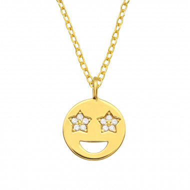 Smiley Face - 925 Sterling Silver Necklaces with Stones SD46219