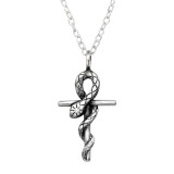 Snake Cross - 925 Sterling Silver Necklaces with Stones SD46283