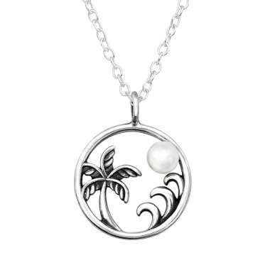 Beach - 925 Sterling Silver Necklaces with Stones SD46486