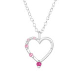 Heart - 925 Sterling Silver Necklaces with Stones SD46493