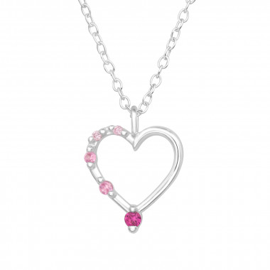 Heart - 925 Sterling Silver Necklaces with Stones SD46493