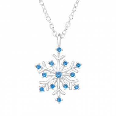 Snowflake - 925 Sterling Silver Necklaces with Stones SD46495