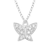Butterfly - 925 Sterling Silver Necklaces with Stones SD46683