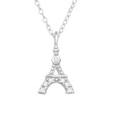 Eiffel Tower - 925 Sterling Silver Necklaces with Stones SD46685