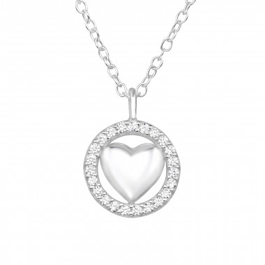 Heart - 925 Sterling Silver Necklaces with Stones SD46695
