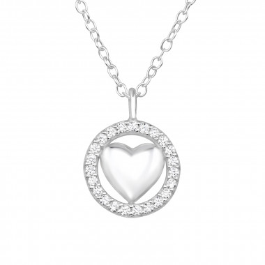 Heart - 925 Sterling Silver Necklaces with Stones SD46695