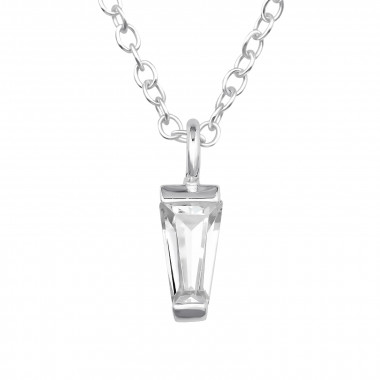Tapered Baguette - 925 Sterling Silver Necklaces with Stones SD46697