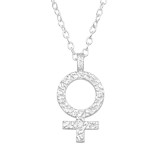 Female Symbol - 925 Sterling Silver Necklaces with Stones SD46702