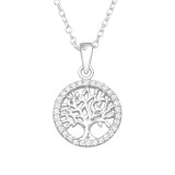 Tree Of Life - 925 Sterling Silver Necklaces with Stones SD46704
