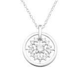 Circle - 925 Sterling Silver Necklaces with Stones SD46706