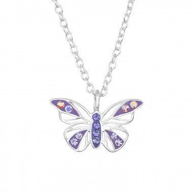 Butterfly - 925 Sterling Silver Necklaces with Stones SD46794