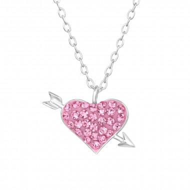 Pierced Heart - 925 Sterling Silver Necklaces with Stones SD46798