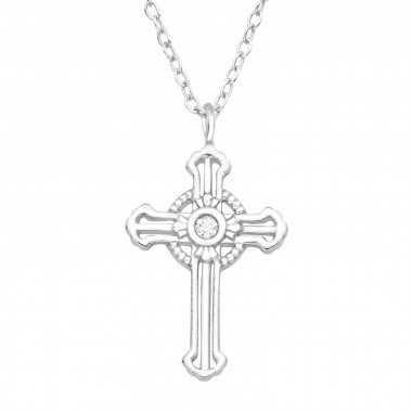 Cross - 925 Sterling Silver Necklaces with Stones SD46811