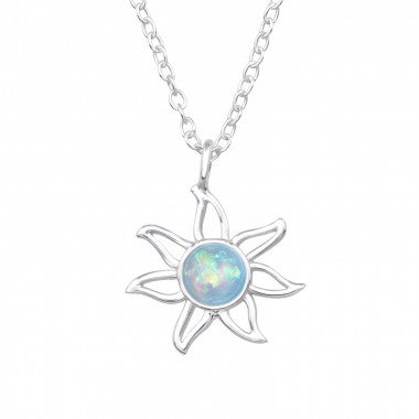Sunburst - 925 Sterling Silver Necklaces with Stones SD46980
