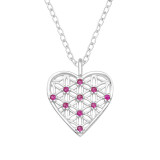 Heart - 925 Sterling Silver Necklaces with Stones SD46996