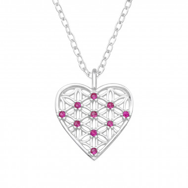 Heart - 925 Sterling Silver Necklaces with Stones SD46996
