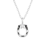 Horseshoe - 925 Sterling Silver Necklaces with Stones SD47003