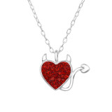 Devil Heart - 925 Sterling Silver Necklaces with Stones SD47012