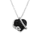 Snake Heart - 925 Sterling Silver Necklaces with Stones SD47013