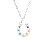 Horseshoe - 925 Sterling Silver Necklaces with Stones SD47118