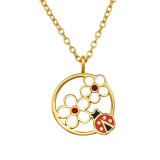 Ladybug & Daisies - 925 Sterling Silver Necklaces with Stones SD47276