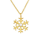 Snowflake - 925 Sterling Silver Necklaces with Stones SD47285