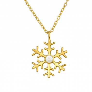 Snowflake - 925 Sterling Silver Necklaces with Stones SD47285
