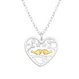 Lovebirds - 925 Sterling Silver Necklaces with Stones SD47287