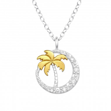 Palm Tree - 925 Sterling Silver Necklaces with Stones SD47288