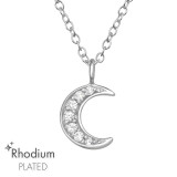 Moon - 925 Sterling Silver Necklaces with Stones SD47468