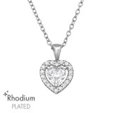 Heart - 925 Sterling Silver Necklaces with Stones SD47470