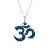 Om Symbol - 925 Sterling Silver Necklaces with Stones SD47643