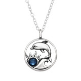 Dolphin - 925 Sterling Silver Necklaces with Stones SD47681