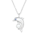 Dolphin - 925 Sterling Silver Necklaces with Stones SD47683