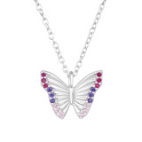 Butterfly - 925 Sterling Silver Necklaces with Stones SD47684