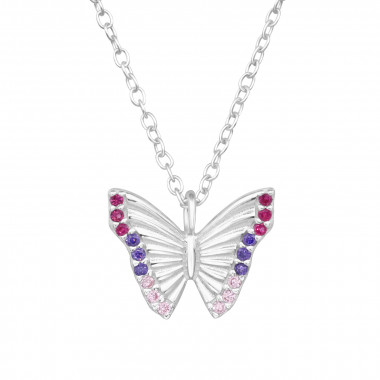 Butterfly - 925 Sterling Silver Necklaces with Stones SD47684