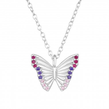 Butterfly - 925 Sterling Silver Necklaces with Stones SD47684