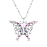 Butterfly - 925 Sterling Silver Necklaces with Stones SD47685