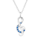 Music Note - 925 Sterling Silver Necklaces with Stones SD47695