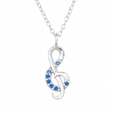 Music Note - 925 Sterling Silver Necklaces with Stones SD47695