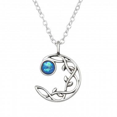 Moon - 925 Sterling Silver Necklaces with Stones SD47697