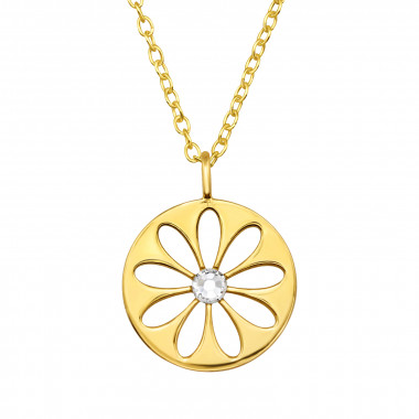 Flower - 925 Sterling Silver Necklaces with Stones SD47702