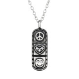 Peace, Heart & Smiley - 925 Sterling Silver Necklaces with Stones SD47816