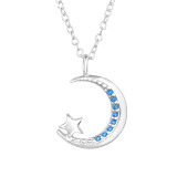 Moon And Star - 925 Sterling Silver Necklaces with Stones SD47820