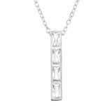 Baguette Shape - 925 Sterling Silver Necklaces with Stones SD47822