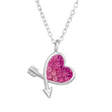 Heart And Arrow - 925 Sterling Silver Necklaces with Stones SD47953