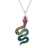 Snake - 925 Sterling Silver Necklaces with Stones SD47964