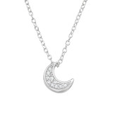 7mm Moon - 925 Sterling Silver Necklaces with Stones SD50177