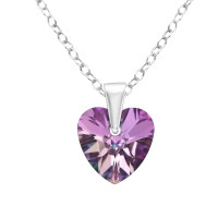 3D Heart - 925 Sterling Silver Necklaces with Stones SD50503